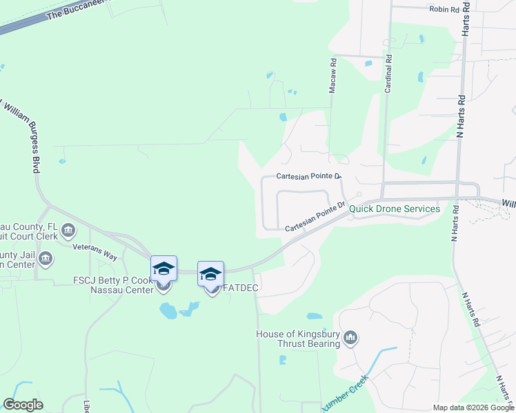 map of restaurants, bars, coffee shops, grocery stores, and more near 86534 Cartesian Pointe Drive in Yulee