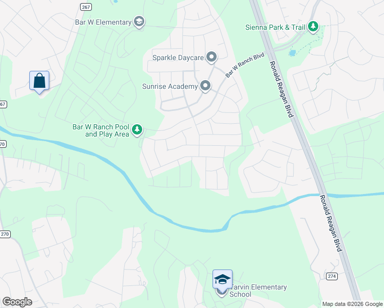 map of restaurants, bars, coffee shops, grocery stores, and more near 1501 County Road 267 in Georgetown