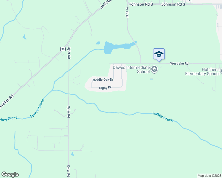 map of restaurants, bars, coffee shops, grocery stores, and more near 10703 Rigby Drive in Mobile