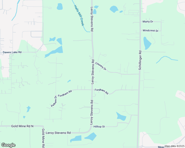 map of restaurants, bars, coffee shops, grocery stores, and more near 3662 Leroy Stevens Road in Mobile