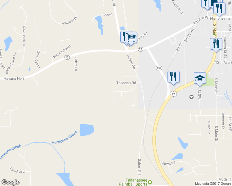 map of restaurants, bars, coffee shops, grocery stores, and more near 295 Tobacco Road in Havana