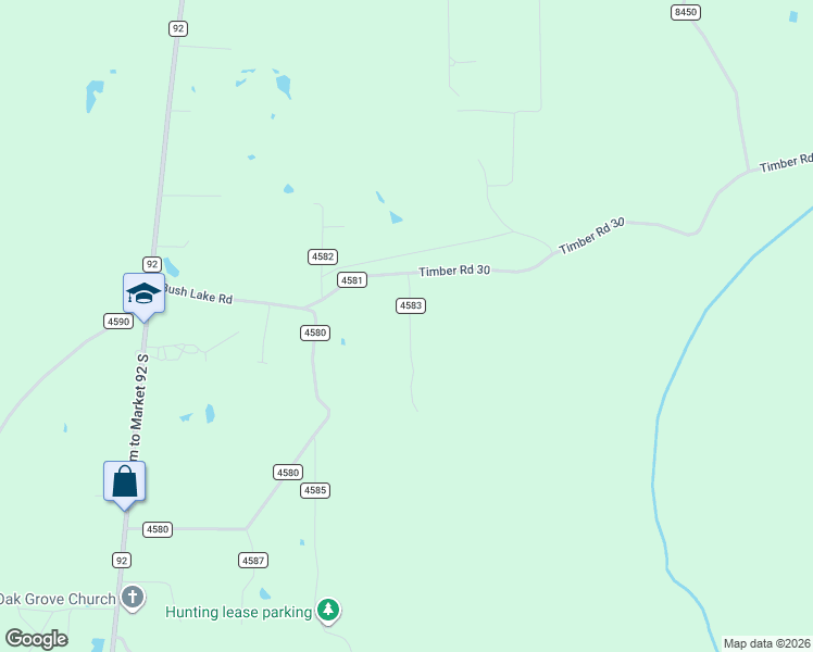 map of restaurants, bars, coffee shops, grocery stores, and more near 348 County Road 4583 in Spurger