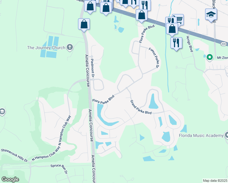 map of restaurants, bars, coffee shops, grocery stores, and more near 31189 Grassy Parke Drive in Fernandina Beach