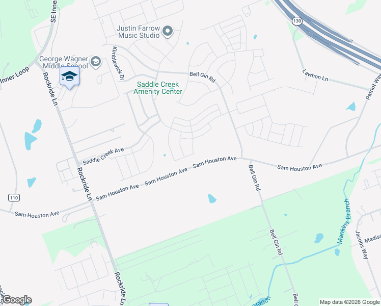 map of restaurants, bars, coffee shops, grocery stores, and more near 2132 Pindos Pony Way in Georgetown