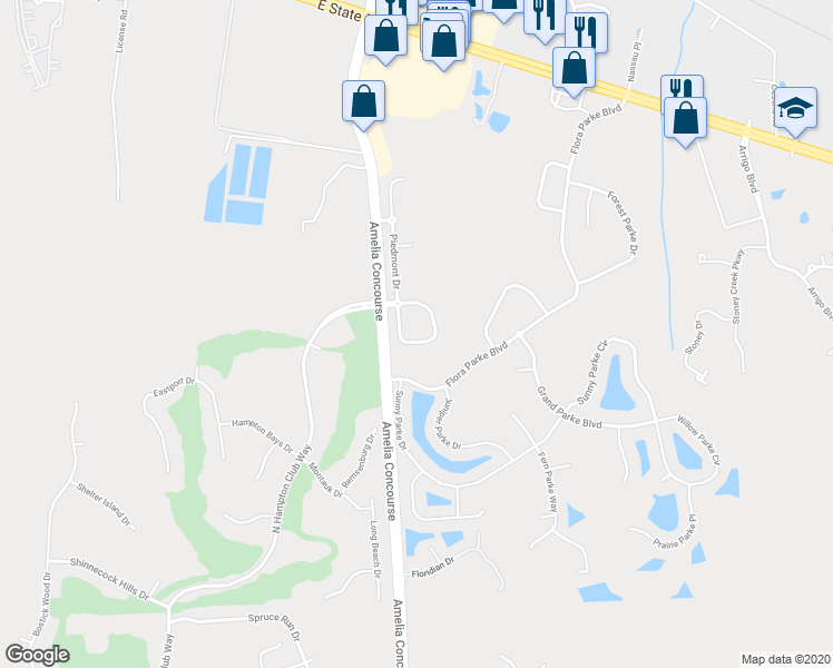 map of restaurants, bars, coffee shops, grocery stores, and more near 96232 Ridgewood Circle in Fernandina Beach