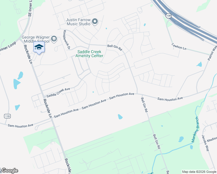 map of restaurants, bars, coffee shops, grocery stores, and more near 2132 Pindos Pony Way in Georgetown