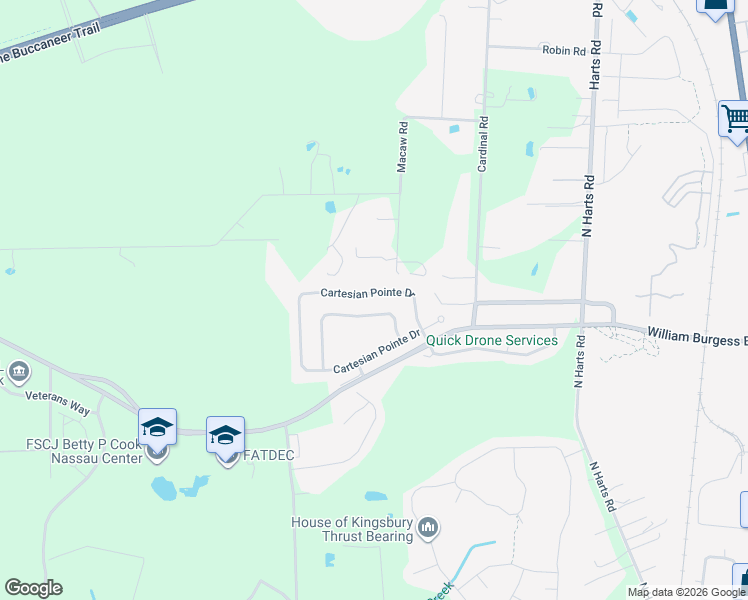 map of restaurants, bars, coffee shops, grocery stores, and more near 86241 Cartesian Pointe Drive in Yulee