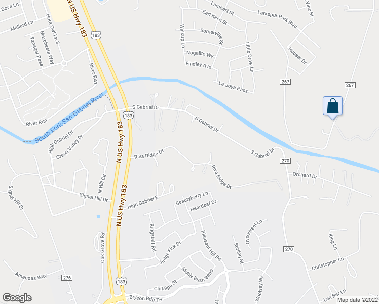 map of restaurants, bars, coffee shops, grocery stores, and more near 759 Riva Ridge Drive in Leander