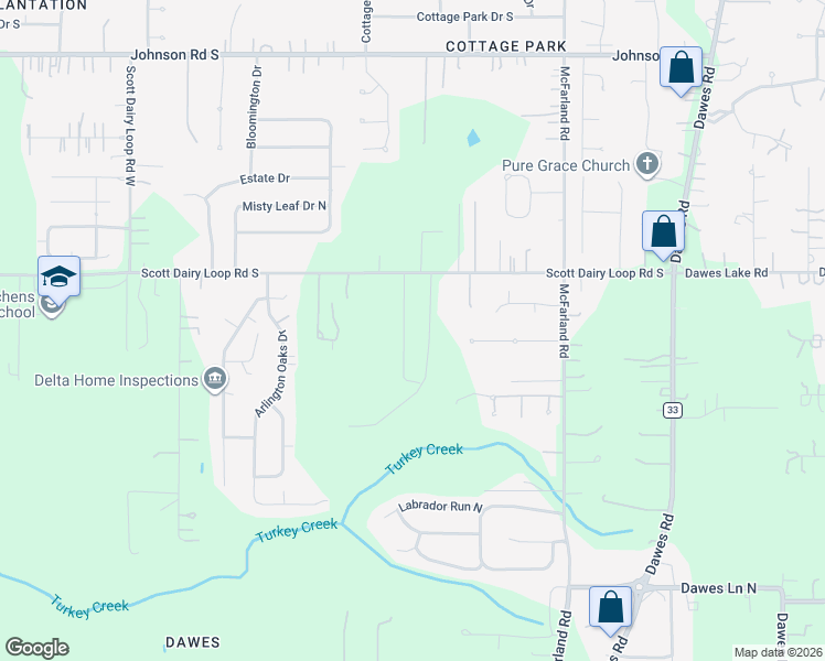 map of restaurants, bars, coffee shops, grocery stores, and more near Horton Pl in Mobile