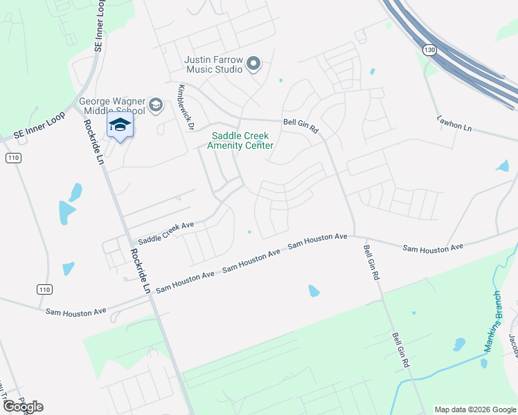 map of restaurants, bars, coffee shops, grocery stores, and more near 8309 Daisy Cutter Crossing in Georgetown