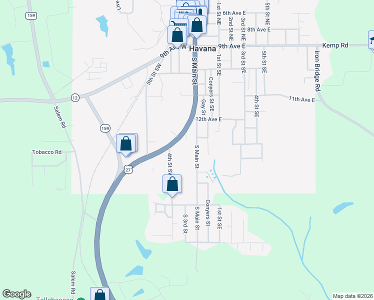 map of restaurants, bars, coffee shops, grocery stores, and more near Florida Georgia Highway in Gadsden County