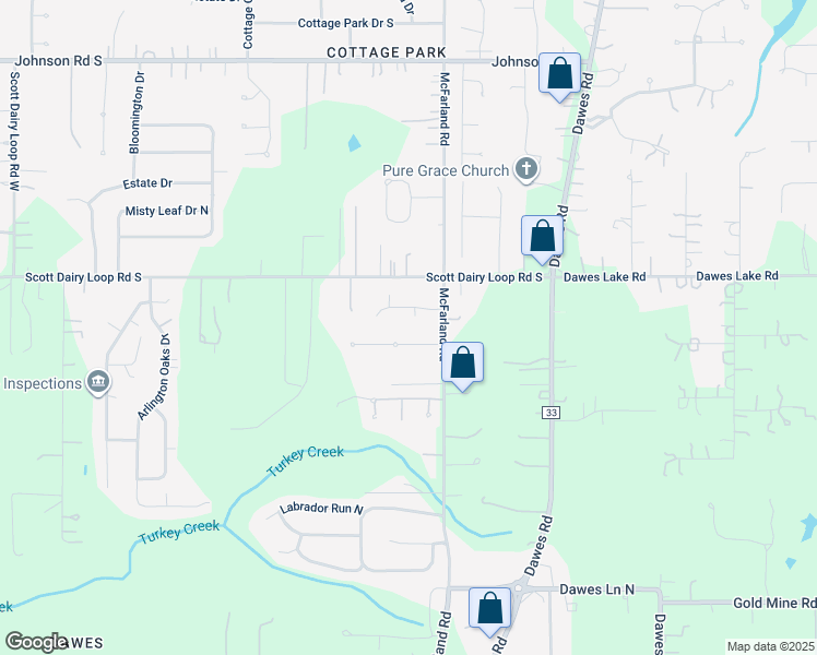 map of restaurants, bars, coffee shops, grocery stores, and more near 3570 McFarland Trace Court in Mobile