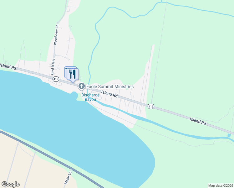 map of restaurants, bars, coffee shops, grocery stores, and more near 5942 Island Road in Jarreau