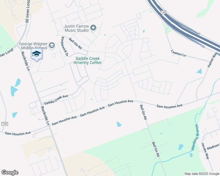 map of restaurants, bars, coffee shops, grocery stores, and more near 8173 Daisy Cutter Crossing in Georgetown