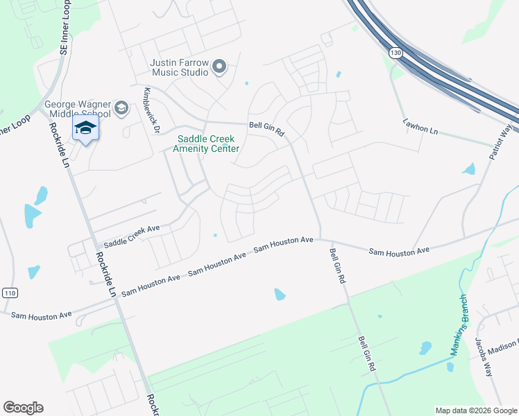 map of restaurants, bars, coffee shops, grocery stores, and more near 8309 Daisy Cutter Crossing in Georgetown