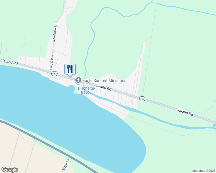 map of restaurants, bars, coffee shops, grocery stores, and more near 5942 Island Road in Jarreau