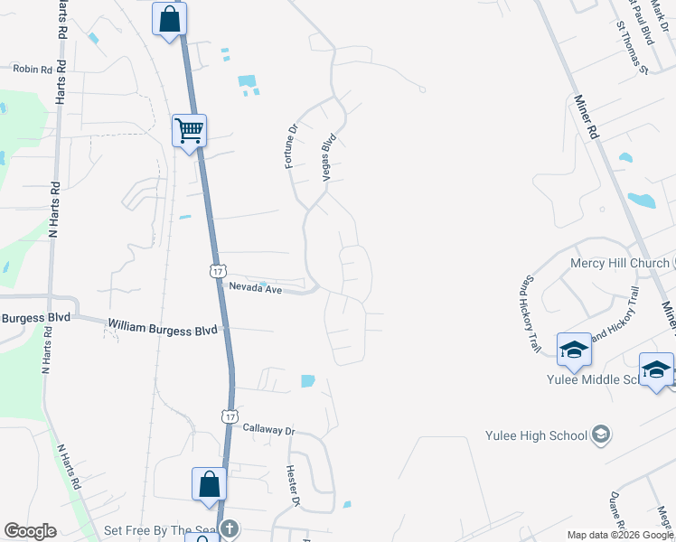 map of restaurants, bars, coffee shops, grocery stores, and more near 86327 Moonlit Walk Circle in Yulee