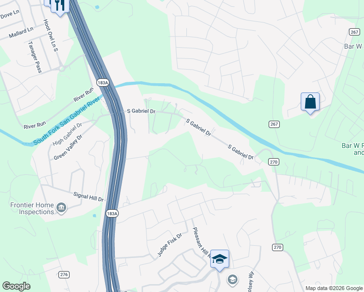 map of restaurants, bars, coffee shops, grocery stores, and more near 759 Riva Ridge in Leander