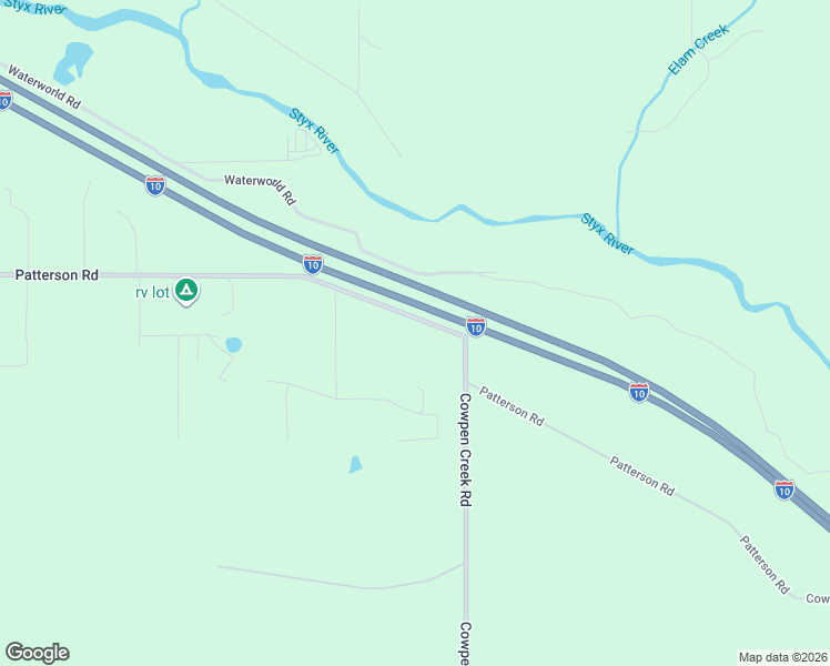 map of restaurants, bars, coffee shops, grocery stores, and more near 25850 Patterson Road in Robertsdale