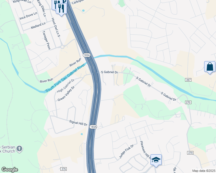 map of restaurants, bars, coffee shops, grocery stores, and more near 602 South Gabriel Drive in Leander
