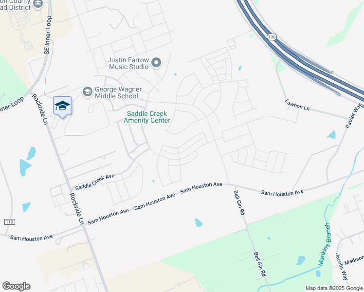 map of restaurants, bars, coffee shops, grocery stores, and more near 300 Arabian Colt Drive in Georgetown