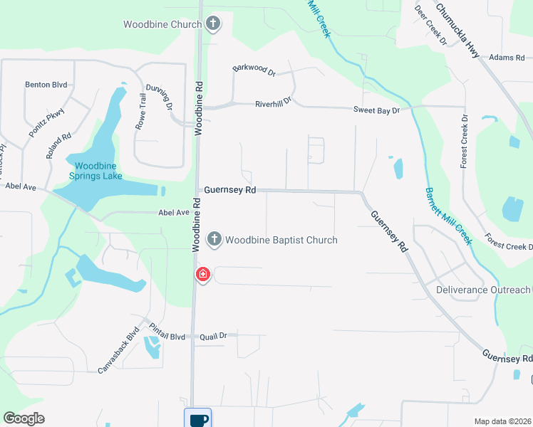 map of restaurants, bars, coffee shops, grocery stores, and more near 5033 Guernsey Road in Pace