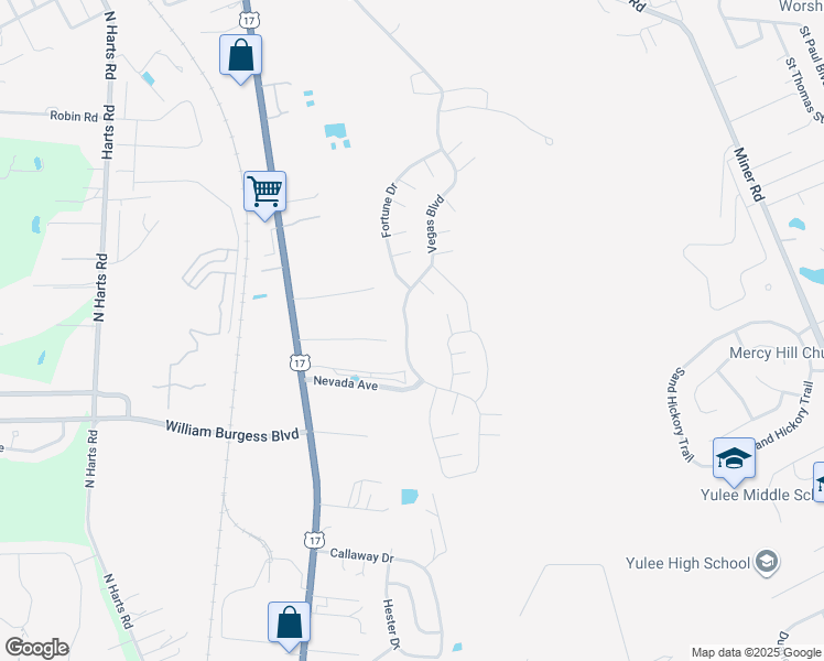 map of restaurants, bars, coffee shops, grocery stores, and more near 86148 Vegas Boulevard in Yulee