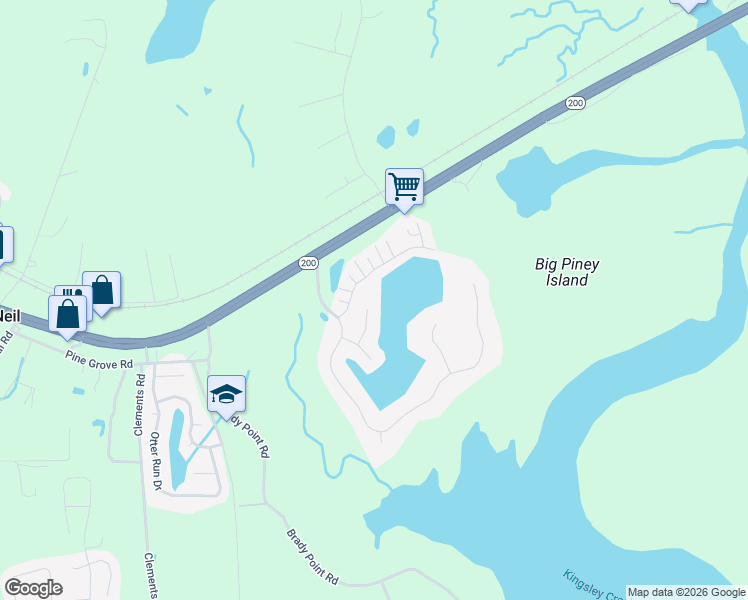 map of restaurants, bars, coffee shops, grocery stores, and more near 99108 Green Heron Way in Fernandina Beach