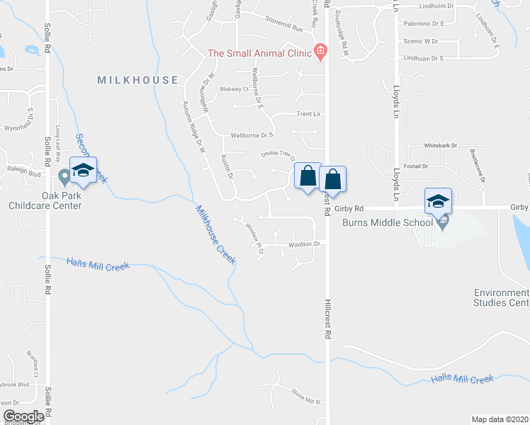 map of restaurants, bars, coffee shops, grocery stores, and more near 6500 Audubon Square North in Mobile