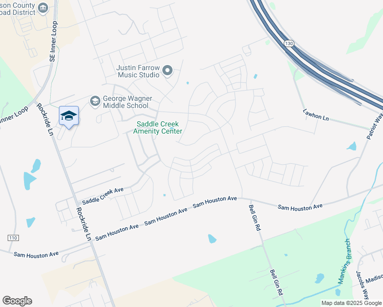 map of restaurants, bars, coffee shops, grocery stores, and more near 300 Arabian Colt Drive in Georgetown