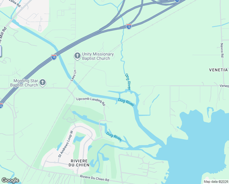 map of restaurants, bars, coffee shops, grocery stores, and more near 355 Wooley Road in Mobile