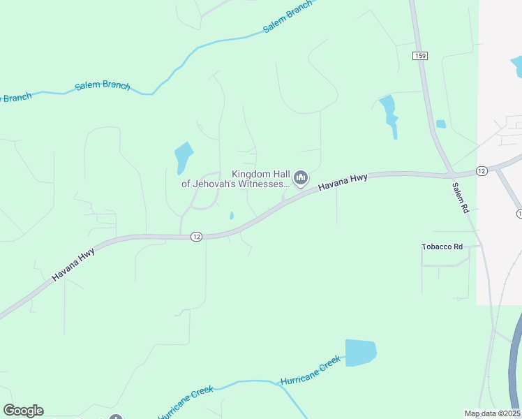 map of restaurants, bars, coffee shops, grocery stores, and more near 7957 Havana Highway in Havana