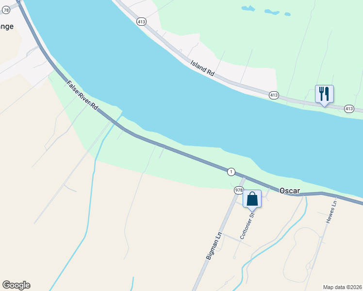 map of restaurants, bars, coffee shops, grocery stores, and more near 7522 Louisiana 1 in Oscar