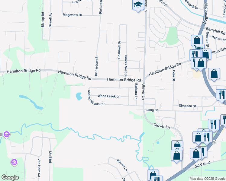 map of restaurants, bars, coffee shops, grocery stores, and more near 5940 Ashton Woods Circle in Milton