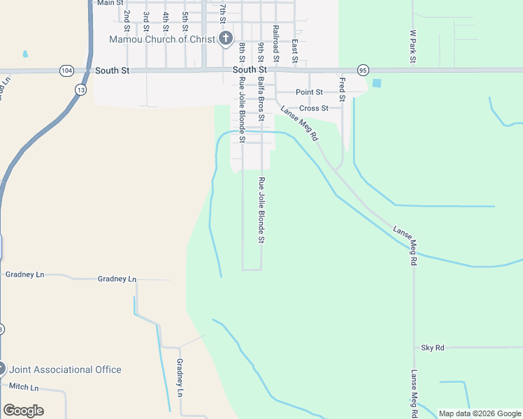 map of restaurants, bars, coffee shops, grocery stores, and more near 1151 Rue Jolie Blonde in Mamou