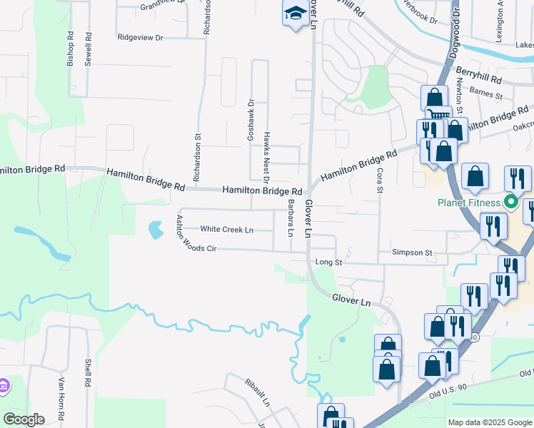 map of restaurants, bars, coffee shops, grocery stores, and more near 5908 Ashton Woods Circle in Milton