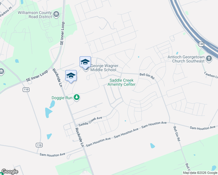 map of restaurants, bars, coffee shops, grocery stores, and more near 137 Falabella Trail in Georgetown