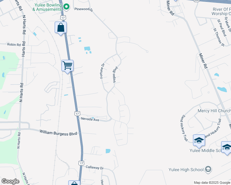 map of restaurants, bars, coffee shops, grocery stores, and more near 86045 Harrahs Place in Yulee