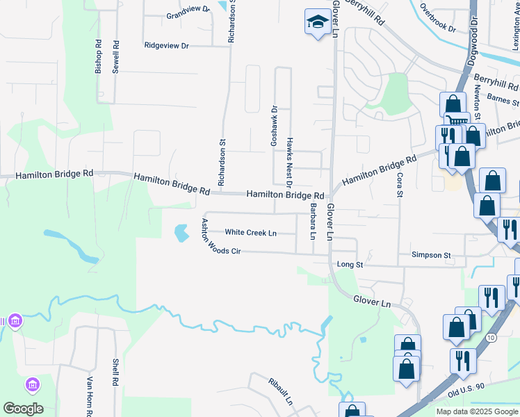 map of restaurants, bars, coffee shops, grocery stores, and more near 5939 Ashton Woods Circle in Milton