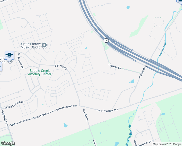 map of restaurants, bars, coffee shops, grocery stores, and more near 5136 Vanner Path in Georgetown