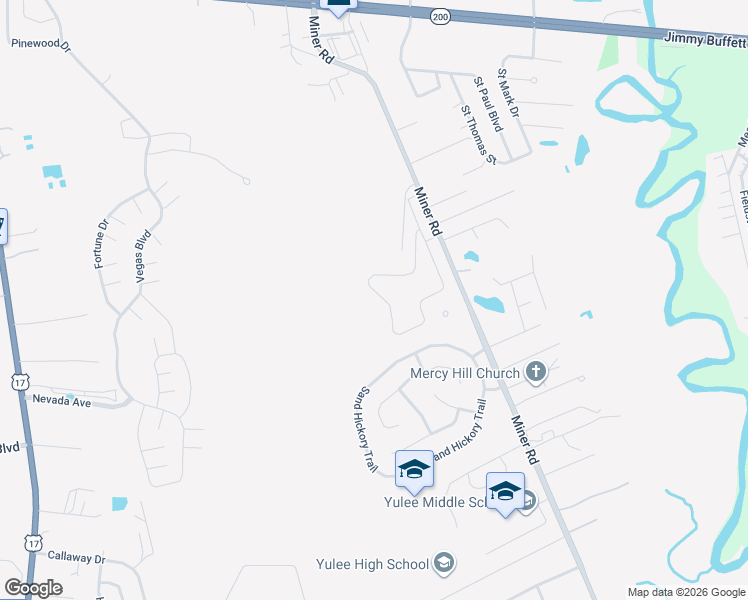 map of restaurants, bars, coffee shops, grocery stores, and more near 85537 Miner Road in Yulee