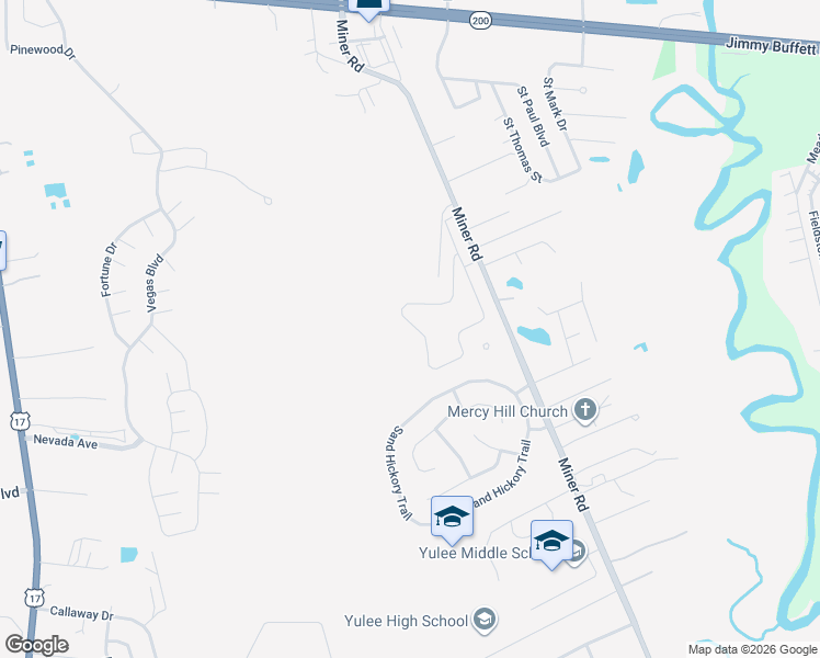 map of restaurants, bars, coffee shops, grocery stores, and more near 85537 Miner Road in Yulee