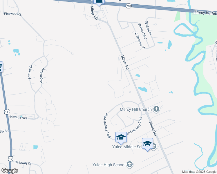 map of restaurants, bars, coffee shops, grocery stores, and more near 85537 Miner Road in Yulee