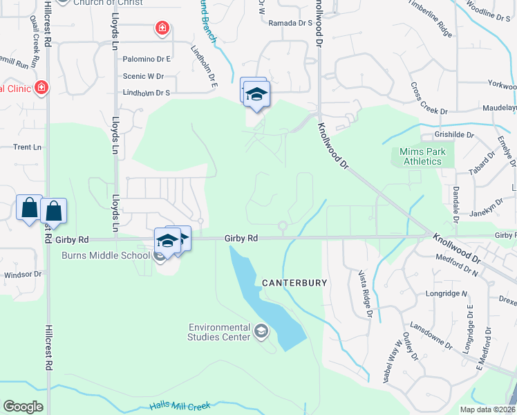 map of restaurants, bars, coffee shops, grocery stores, and more near 5755 Rue Conti in Mobile