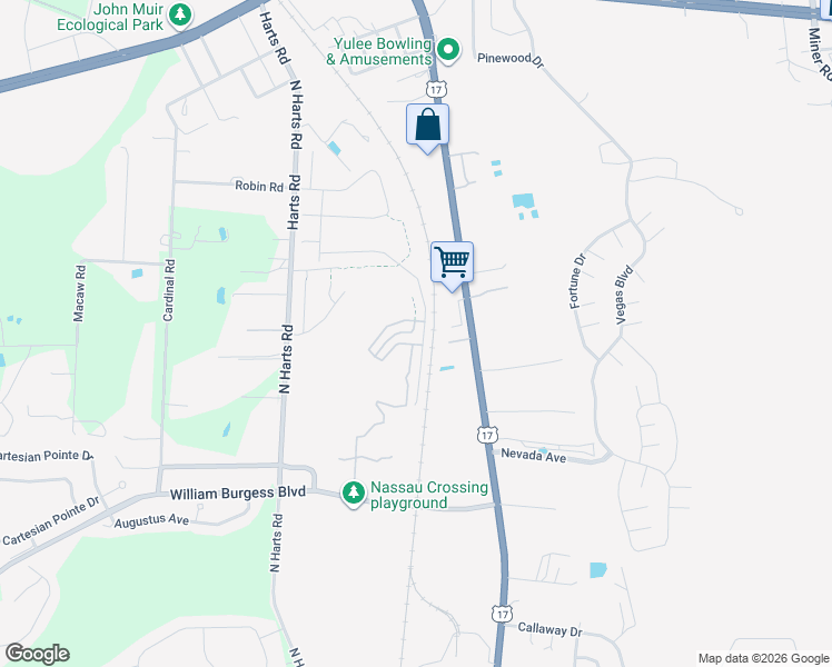 map of restaurants, bars, coffee shops, grocery stores, and more near 850683 U.S. 17 in Yulee