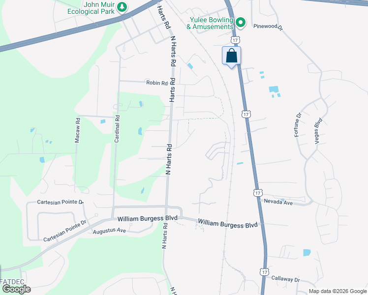 map of restaurants, bars, coffee shops, grocery stores, and more near 86015 North Harts Road in Yulee