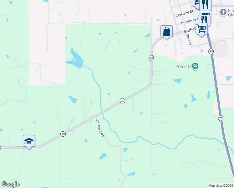 map of restaurants, bars, coffee shops, grocery stores, and more near 12302 Louisiana 40 in Folsom