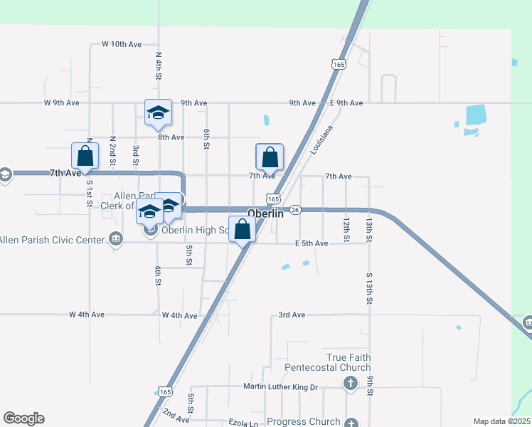 map of restaurants, bars, coffee shops, grocery stores, and more near in Oberlin