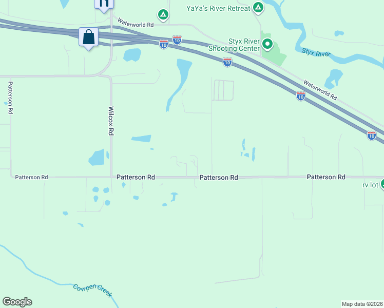 map of restaurants, bars, coffee shops, grocery stores, and more near 27147 Glass Road in Robertsdale