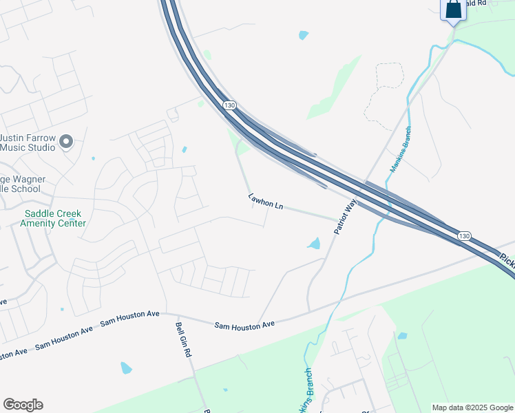 map of restaurants, bars, coffee shops, grocery stores, and more near 1500 Lawhon Lane in Georgetown